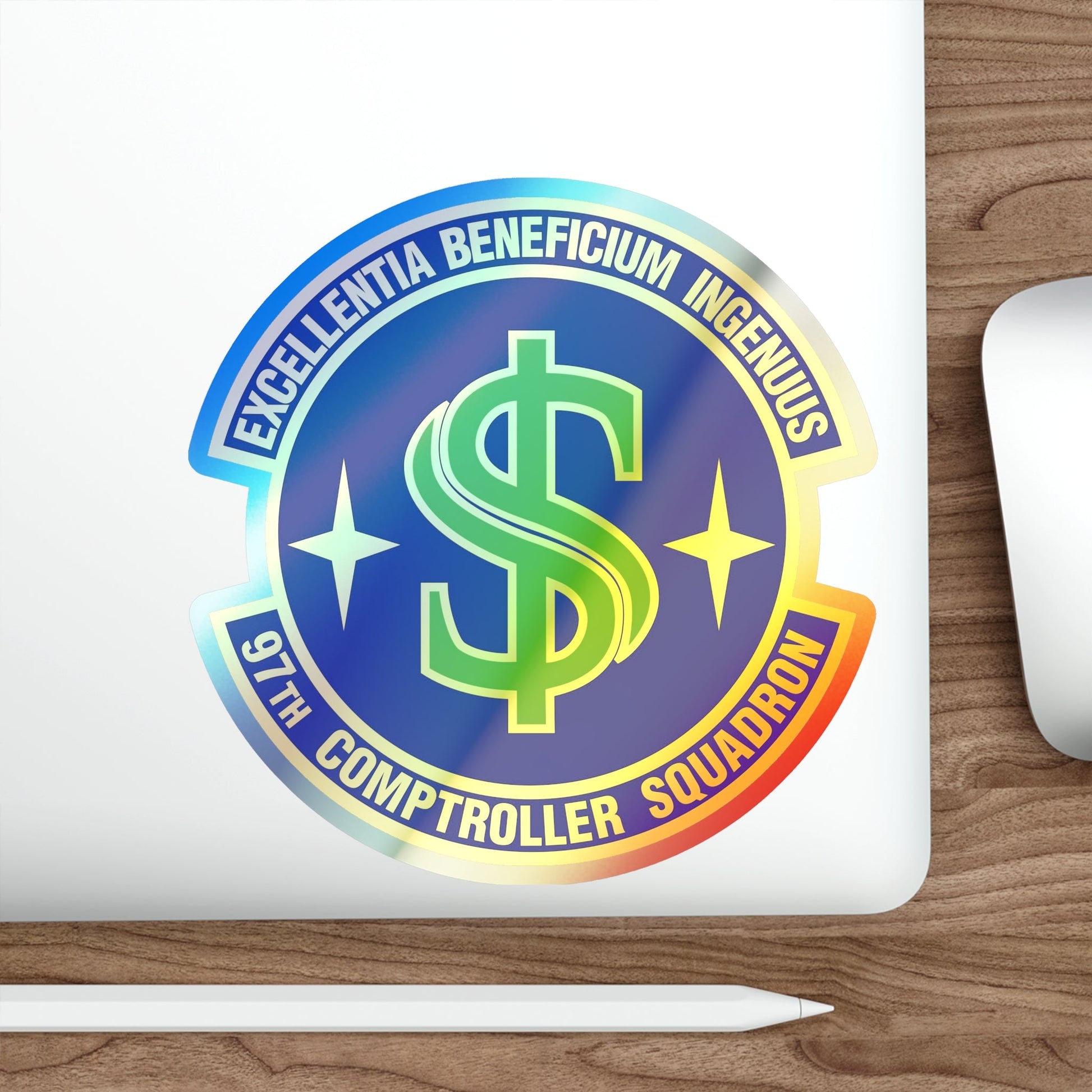97th Comptroller Squadron (U.S. Air Force) Holographic STICKER Die-Cut Vinyl Decal-The Sticker Space