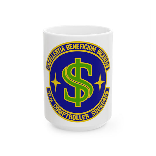 97th Comptroller Squadron (U.S. Air Force) White Coffee Mug