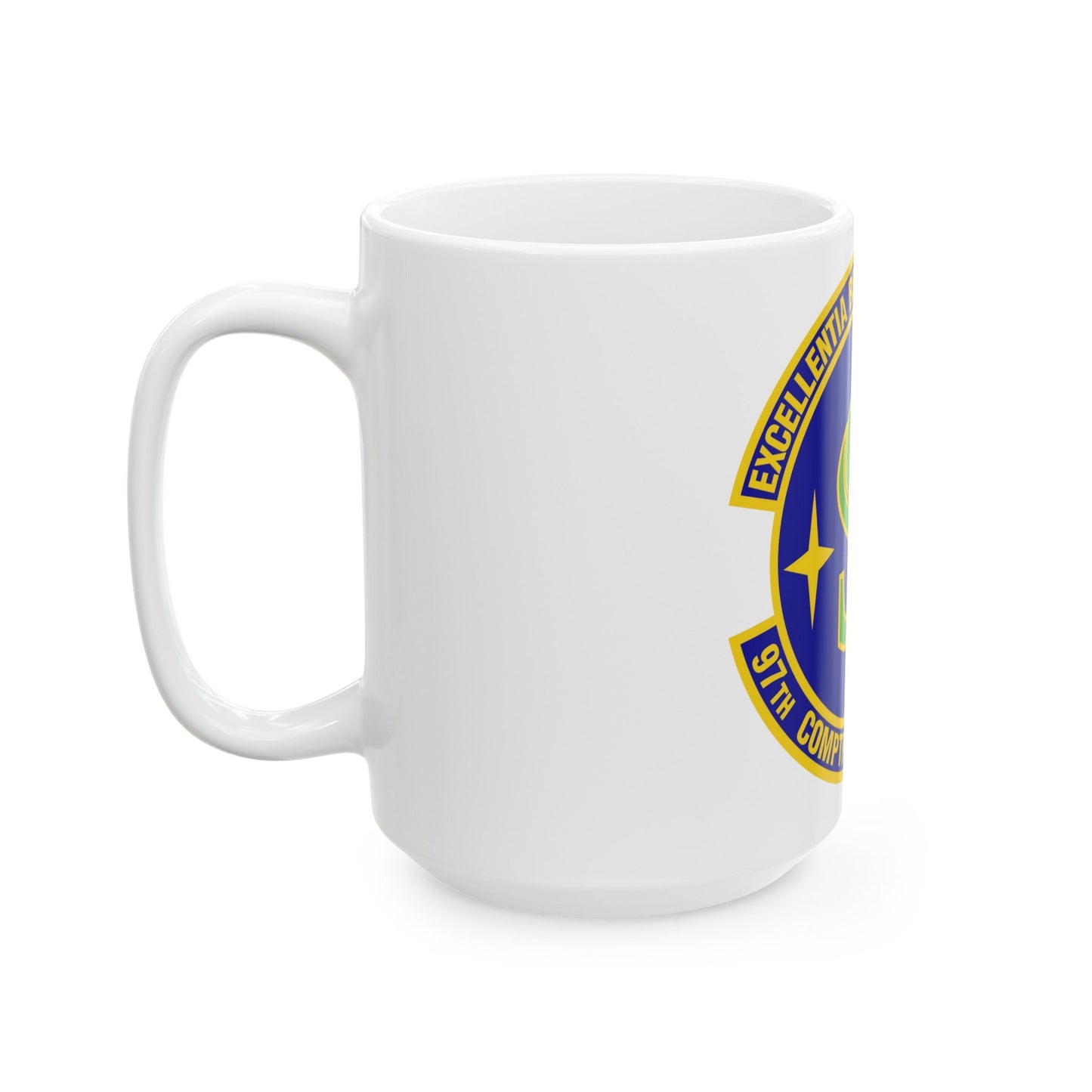 97th Comptroller Squadron (U.S. Air Force) White Coffee Mug-The Sticker Space