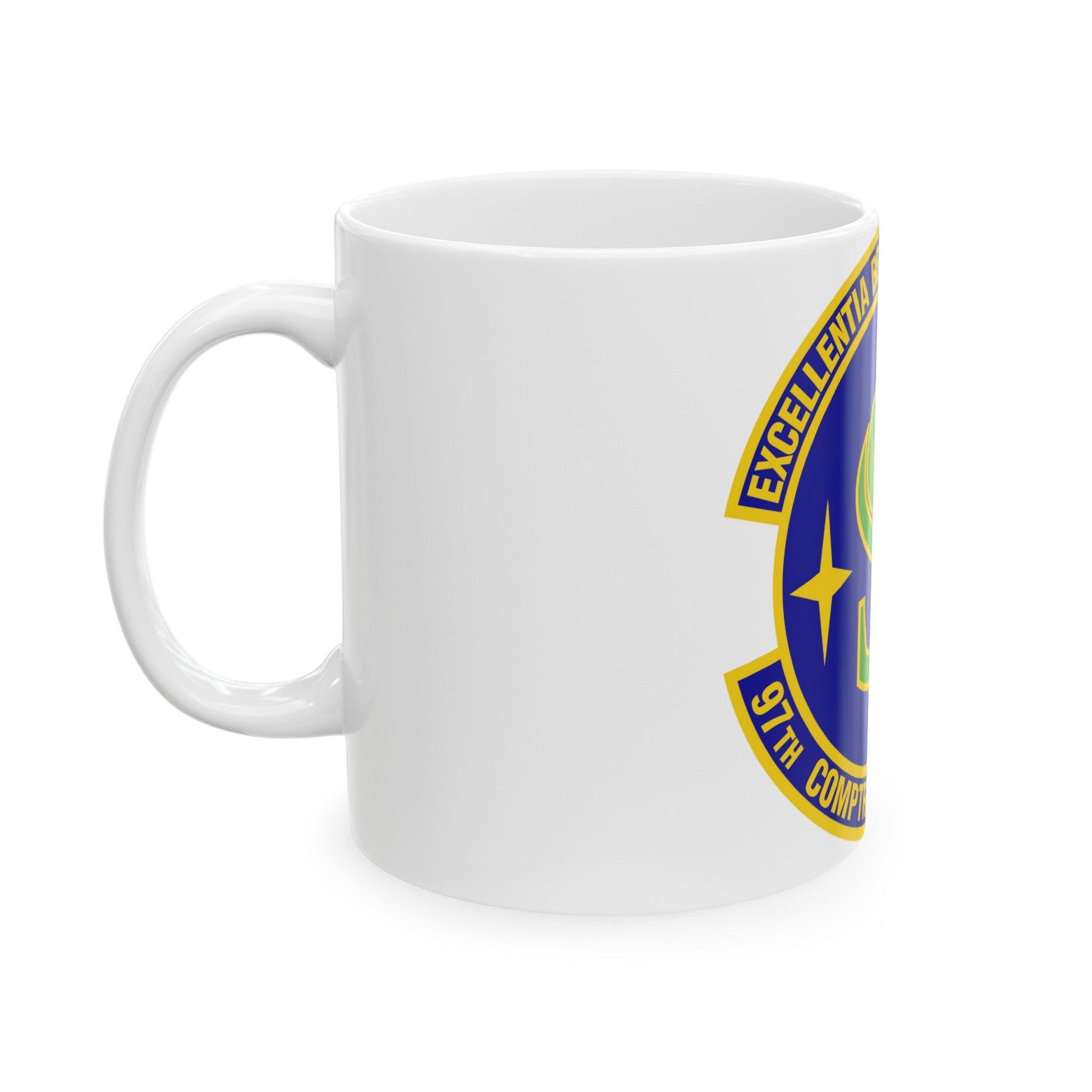 97th Comptroller Squadron (U.S. Air Force) White Coffee Mug-The Sticker Space