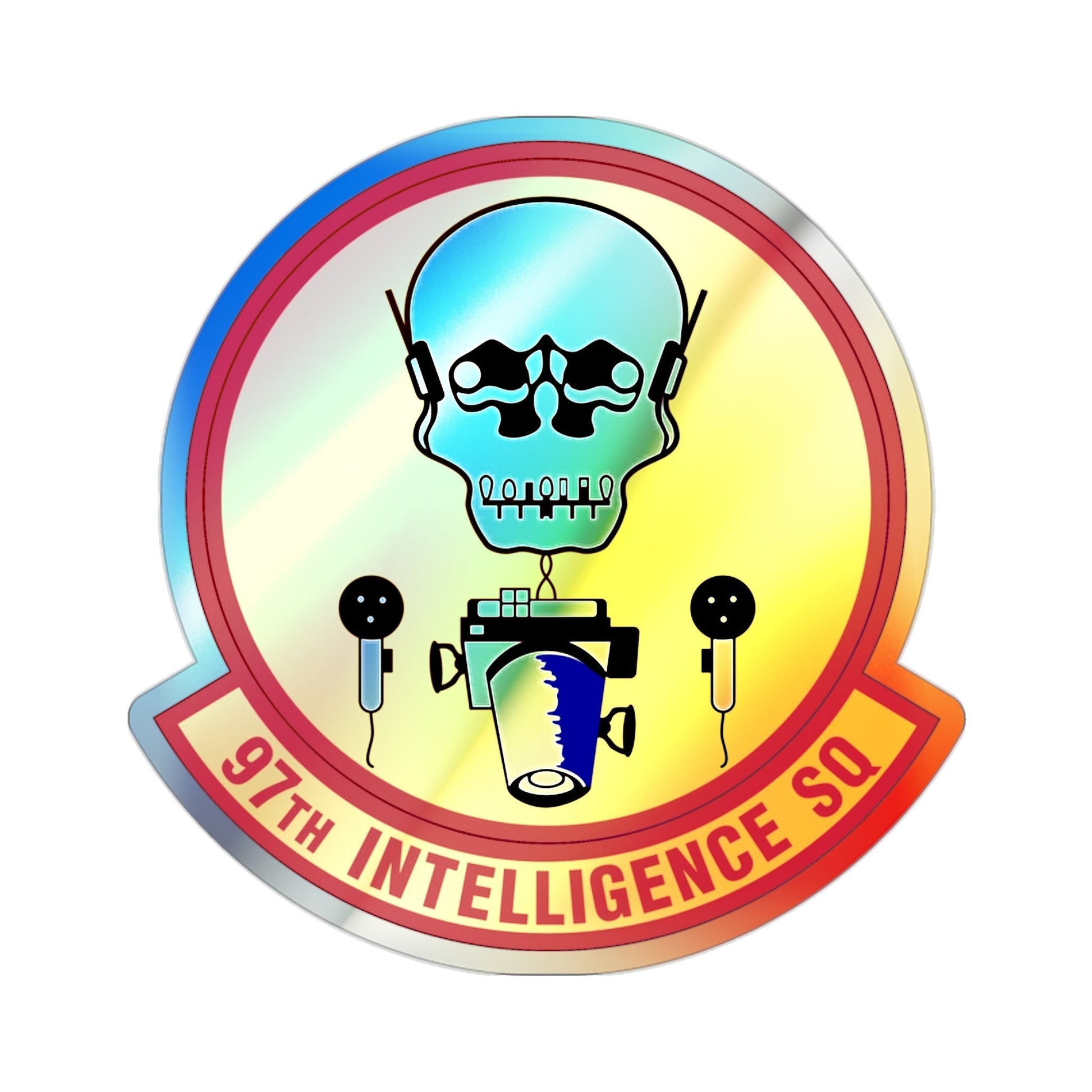 97th Intelligence Squadron (U.S. Air Force) Holographic STICKER Die-Cut Vinyl Decal-2 Inch-The Sticker Space