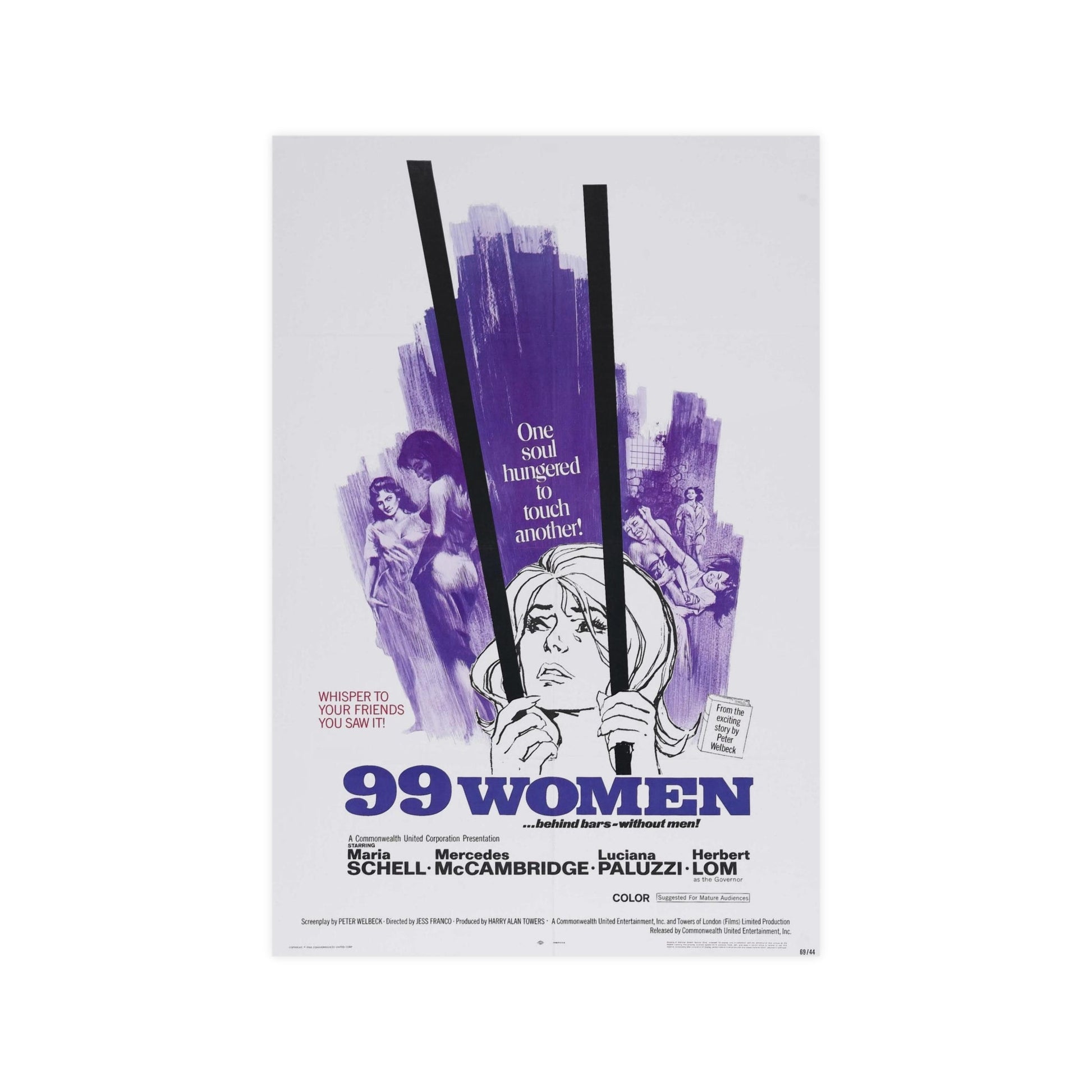 99 WOMEN 1969 - Paper Movie Poster-12″ x 18″ (Vertical)-The Sticker Space