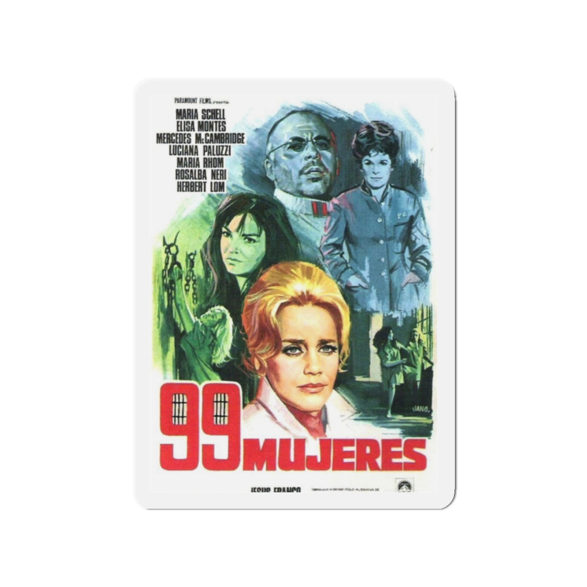 99 WOMEN (2) 1969 Movie Poster - Die-Cut Magnet-2" x 2"-The Sticker Space