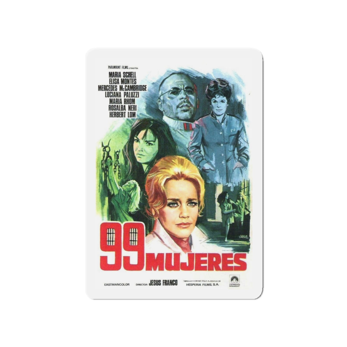 99 WOMEN (2) 1969 Movie Poster - Die-Cut Magnet-4" x 4"-The Sticker Space