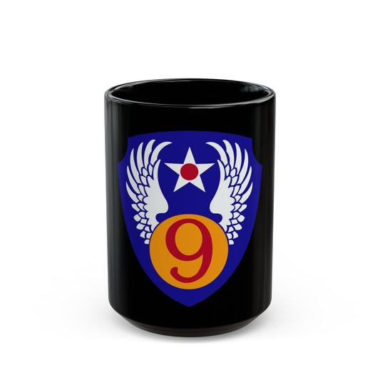 9th Air Force (U.S. Army) Black Coffee Mug-15oz-The Sticker Space