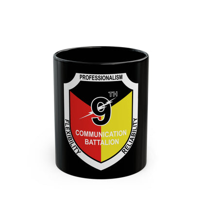 9th Communication Battalion (USMC) Black Coffee Mug-11oz-The Sticker Space