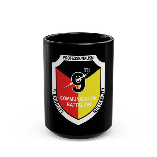 9th Communication Battalion (USMC) Black Coffee Mug-15oz-The Sticker Space