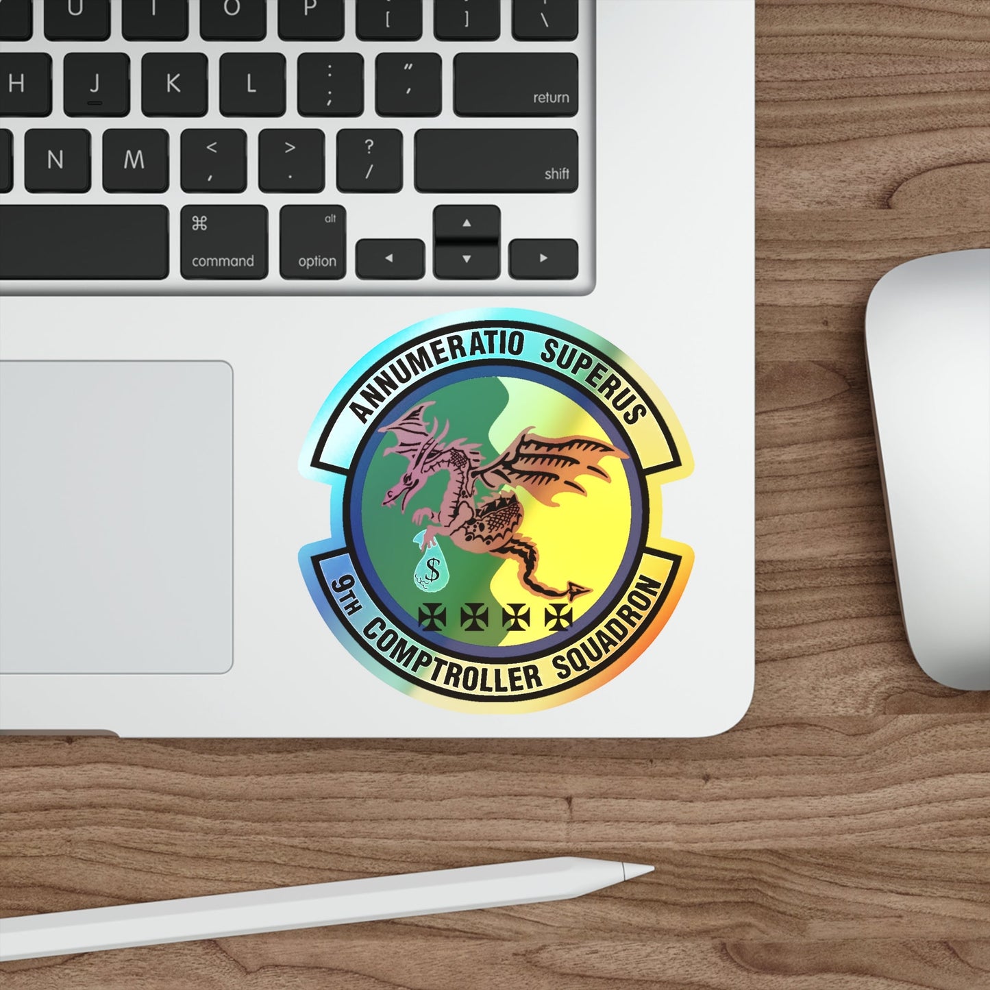 9th Comptroller Squadron (U.S. Air Force) Holographic STICKER Die-Cut Vinyl Decal-The Sticker Space