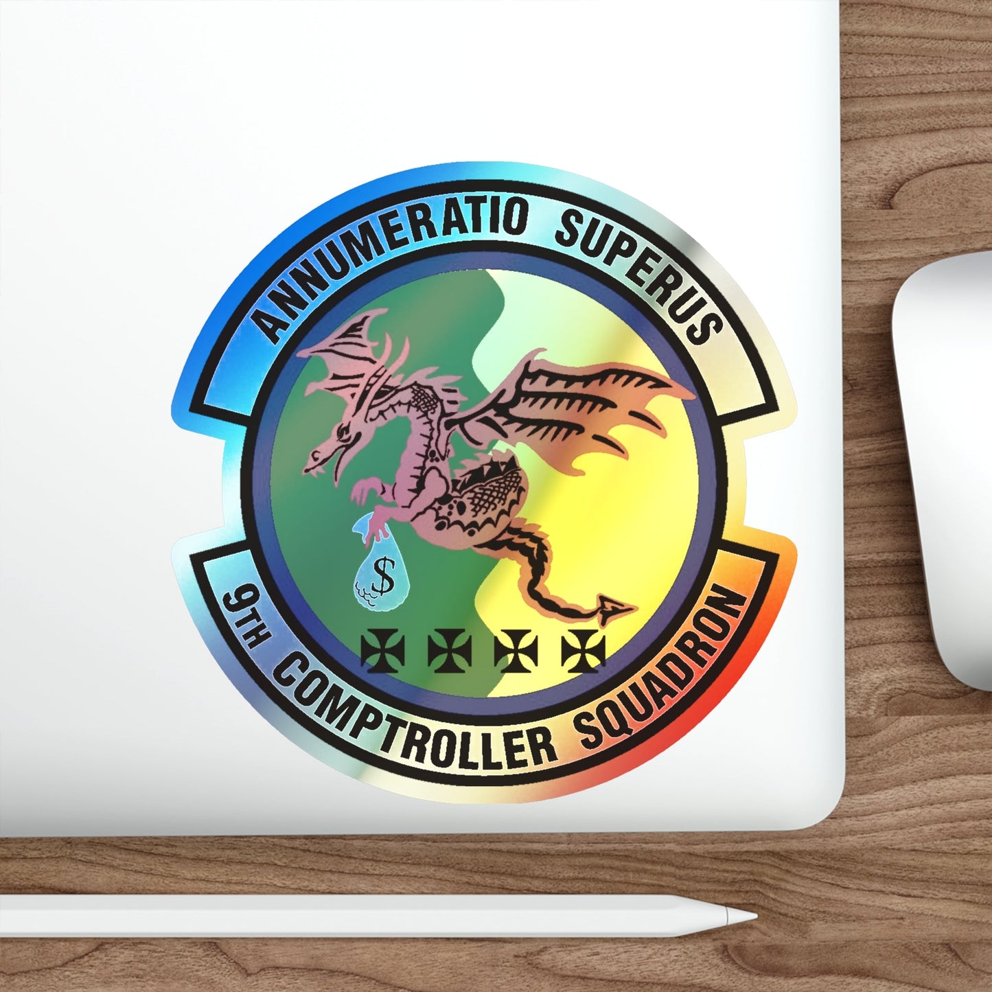9th Comptroller Squadron (U.S. Air Force) Holographic STICKER Die-Cut Vinyl Decal-The Sticker Space