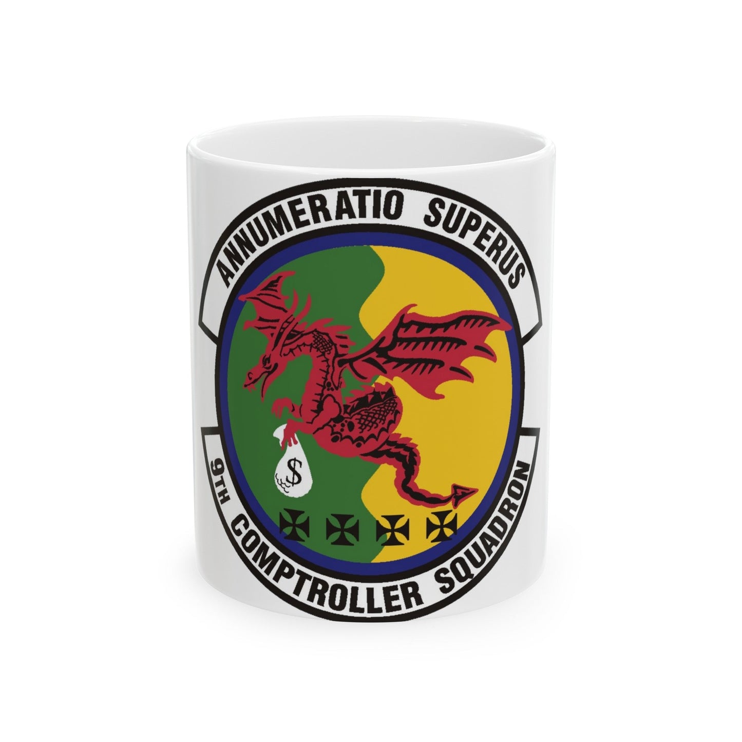 9th Comptroller Squadron (U.S. Air Force) White Coffee Mug-11oz-The Sticker Space