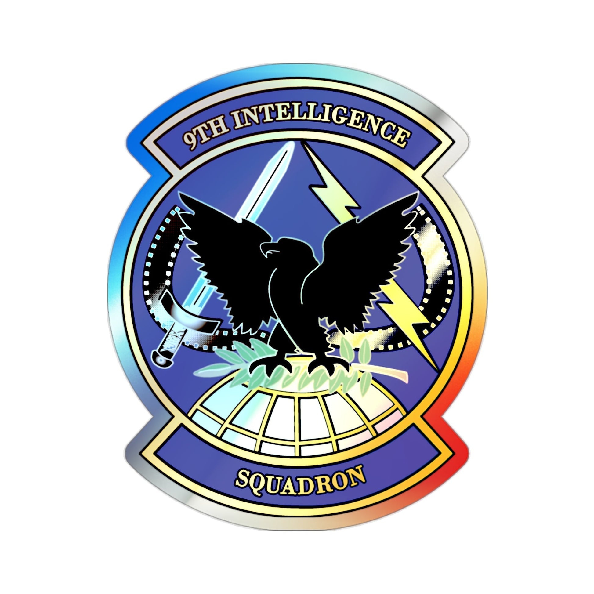 9th Intelligence Sq (U.S. Air Force) Holographic STICKER Die-Cut Vinyl Decal-2 Inch-The Sticker Space