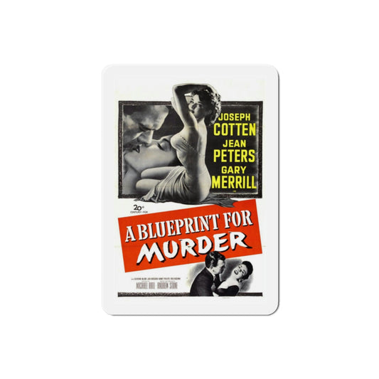 A Blueprint for Murder 1953 Movie Poster Die-Cut Magnet-2 Inch-The Sticker Space