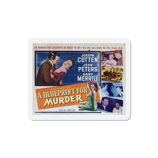 A Blueprint for Murder 1953 v2 Movie Poster Die-Cut Magnet-2 Inch-The Sticker Space