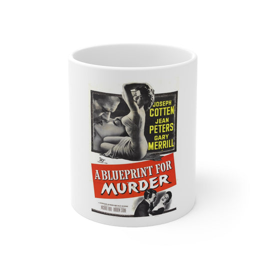 A Blueprint for Murder 1953 v2 Movie Poster - White Coffee Cup 11oz-11oz-The Sticker Space