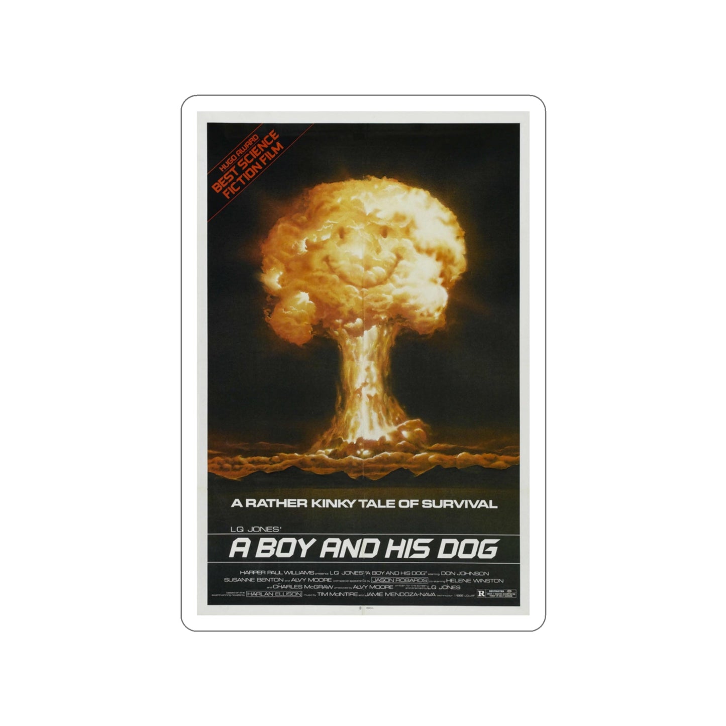 A BOY AND HIS DOG 1975 Movie Poster STICKER Vinyl Die-Cut Decal-3 Inch-The Sticker Space