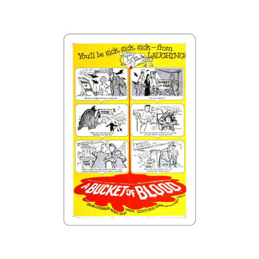 A BUCKET OF BLOOD 1959 Movie Poster STICKER Vinyl Die-Cut Decal-2 Inch-The Sticker Space