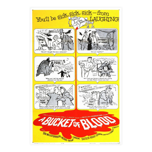 A BUCKET OF BLOOD 1959 - Paper Movie Poster-24″ x 36″ (Vertical)-The Sticker Space