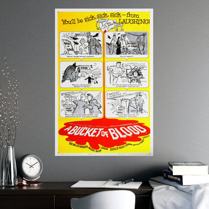 A BUCKET OF BLOOD 1959 - Paper Movie Poster-The Sticker Space