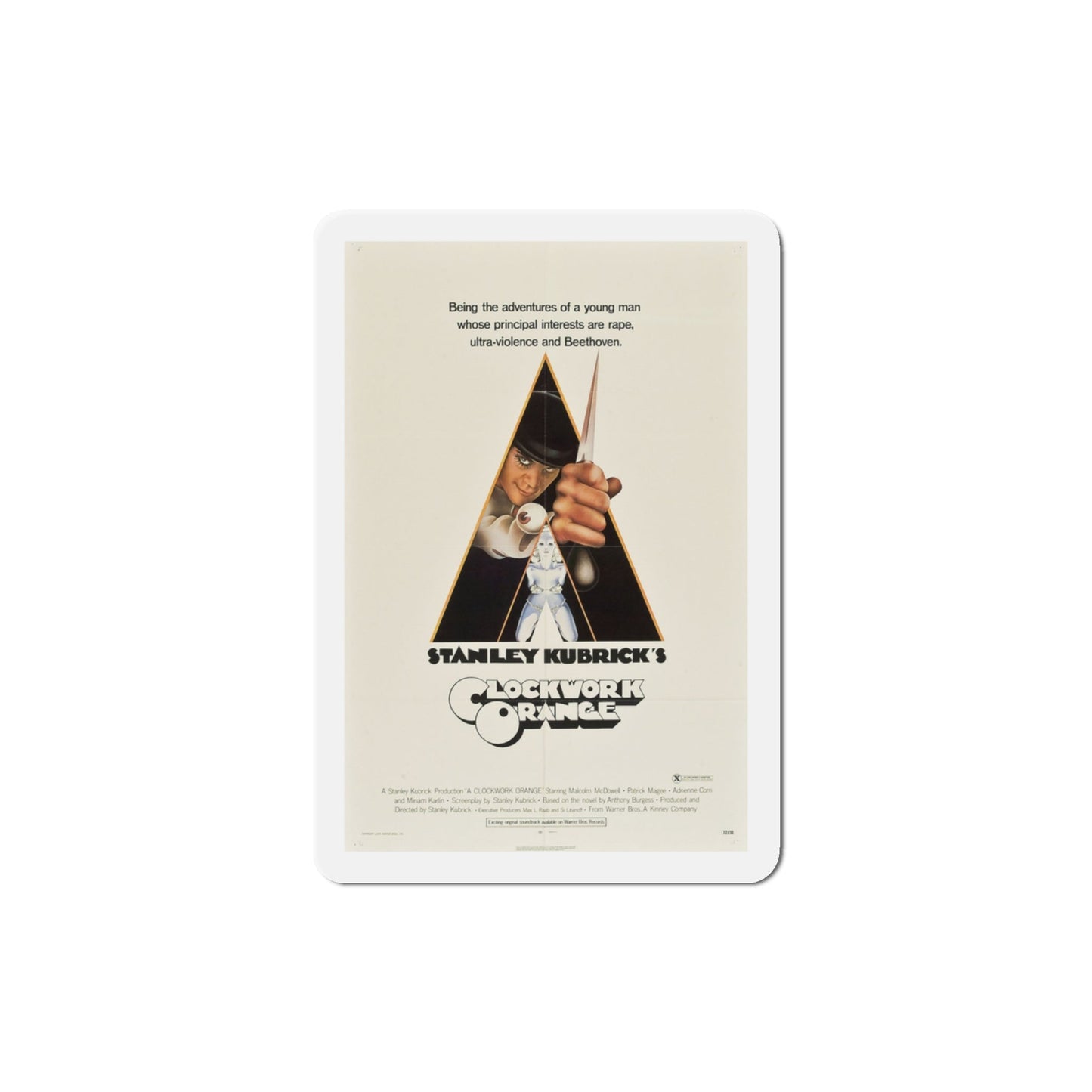 A Clockwork Orange 1971 Movie Poster Die-Cut Magnet-3" x 3"-The Sticker Space