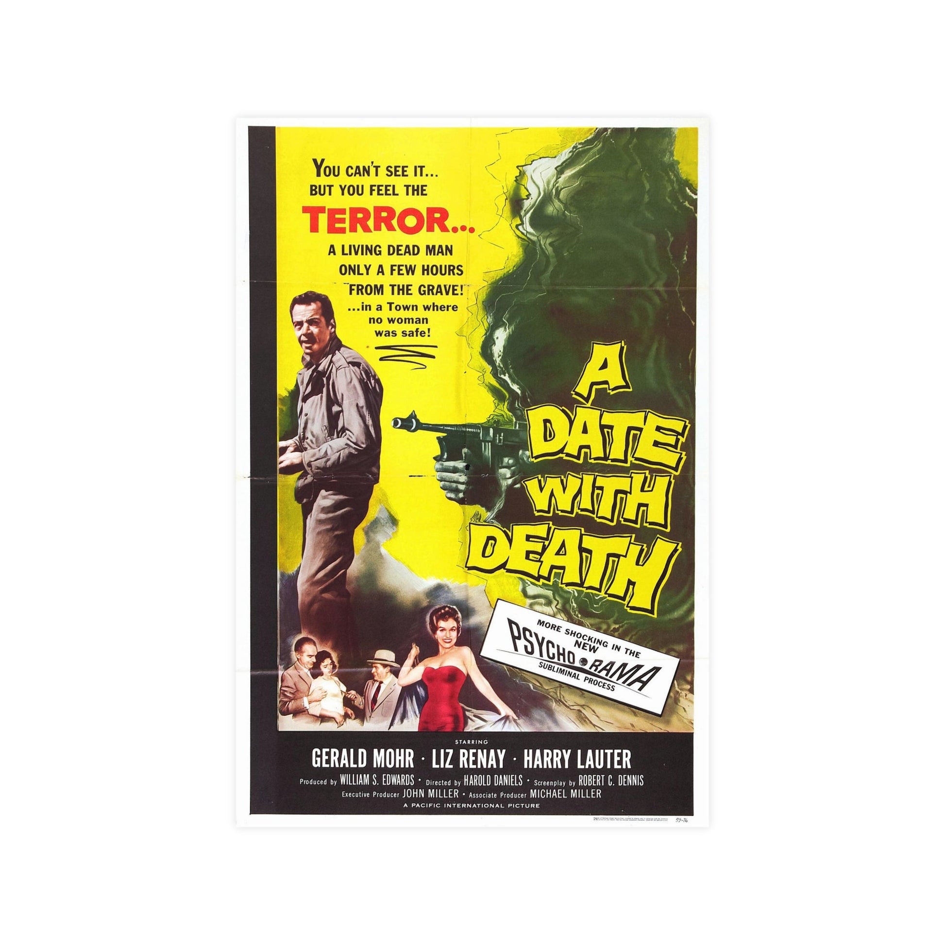A DATE WITH DEATH 1959 - Paper Movie Poster-12″ x 18″ (Vertical)-The Sticker Space