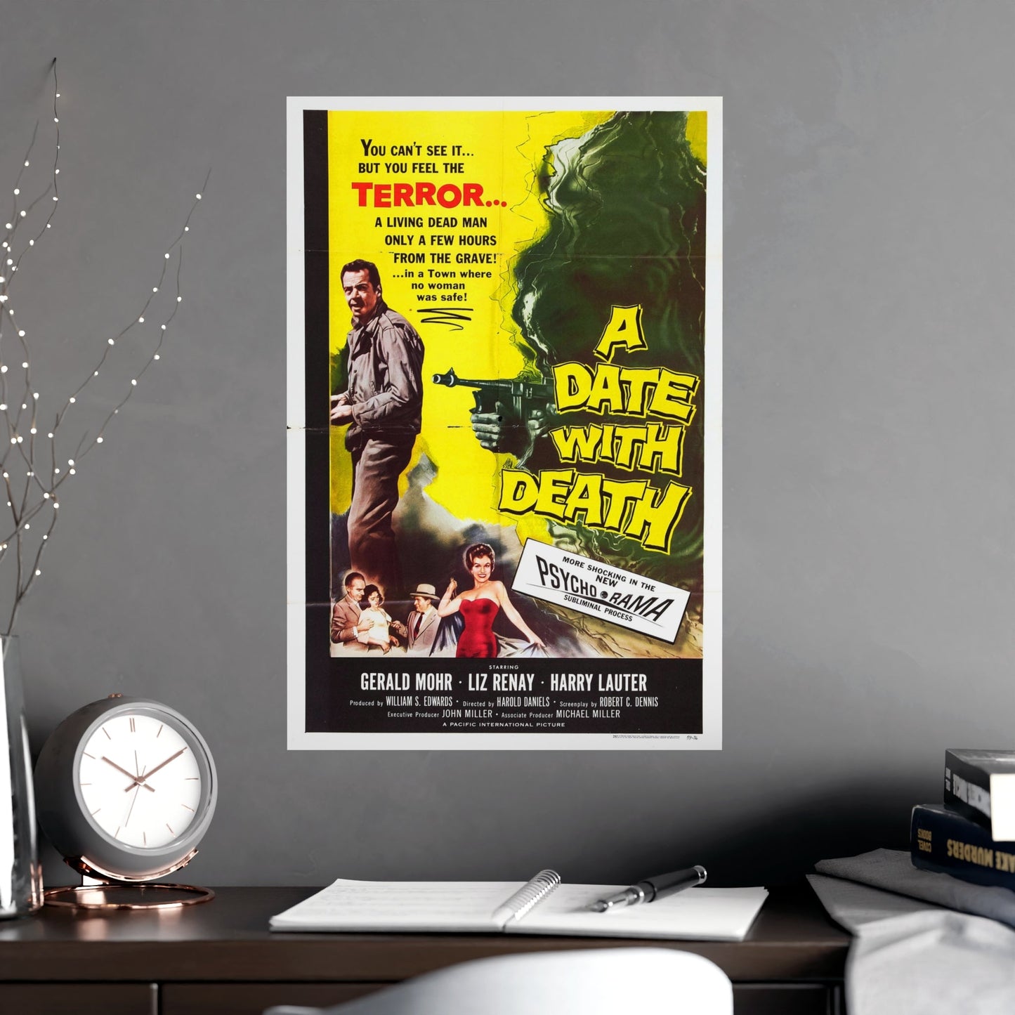A DATE WITH DEATH 1959 - Paper Movie Poster-The Sticker Space