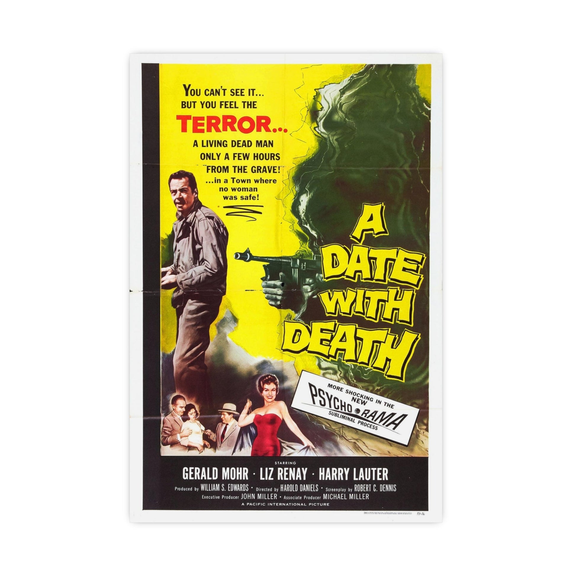 A DATE WITH DEATH 1959 - Paper Movie Poster-16″ x 24″ (Vertical)-The Sticker Space