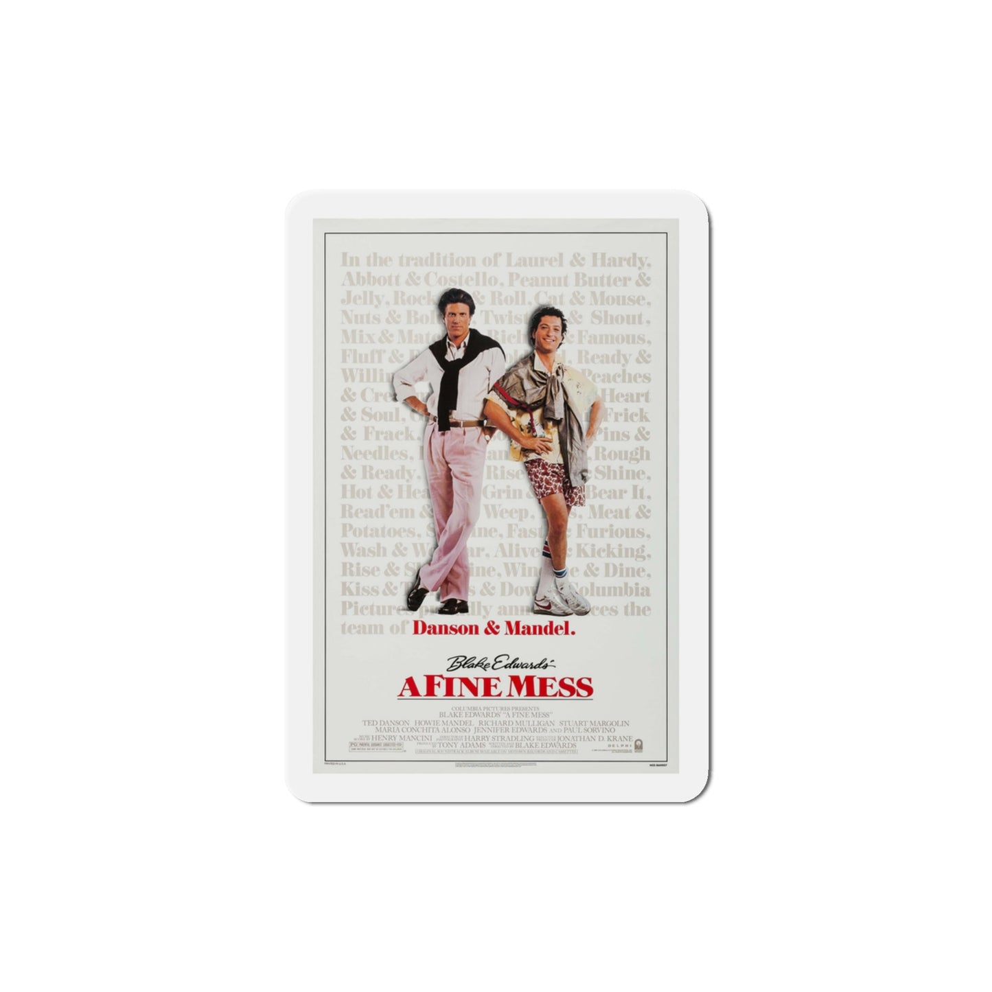 A Fine Mess 1986 Movie Poster Die-Cut Magnet-3" x 3"-The Sticker Space