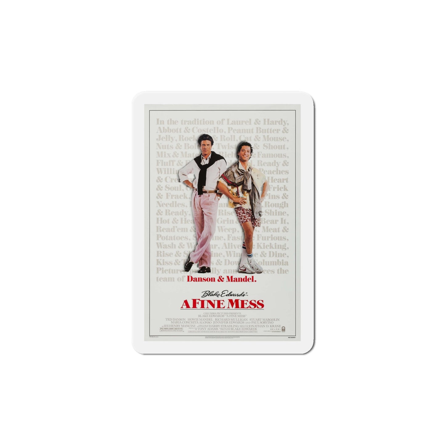 A Fine Mess 1986 Movie Poster Die-Cut Magnet-6 × 6"-The Sticker Space