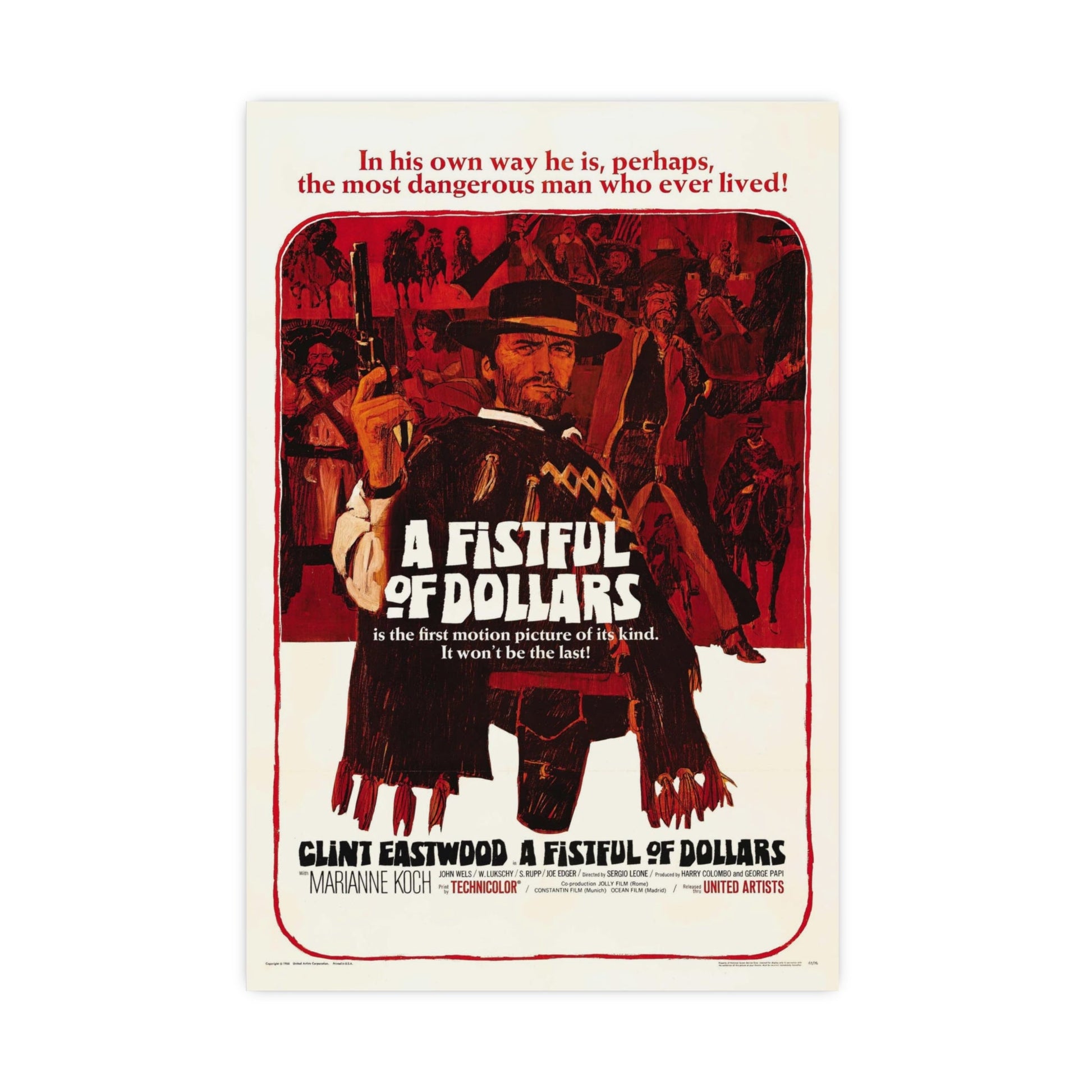 A FISTFUL OF DOLLARS 1964 - Paper Movie Poster-20″ x 30″ (Vertical)-The Sticker Space