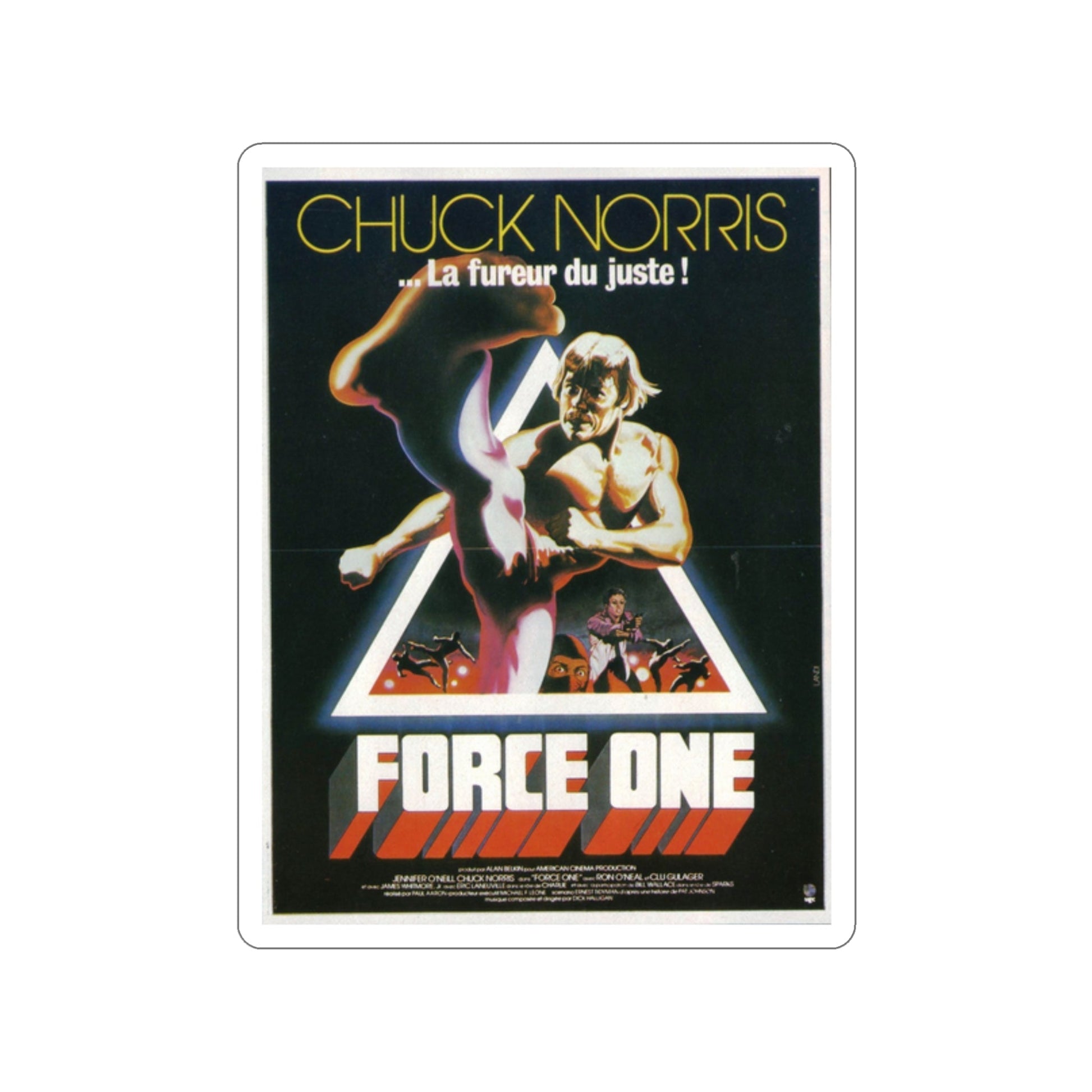 A FORCE OF ONE (FRENCH) 1979 Movie Poster STICKER Vinyl Die-Cut Decal-2 Inch-The Sticker Space