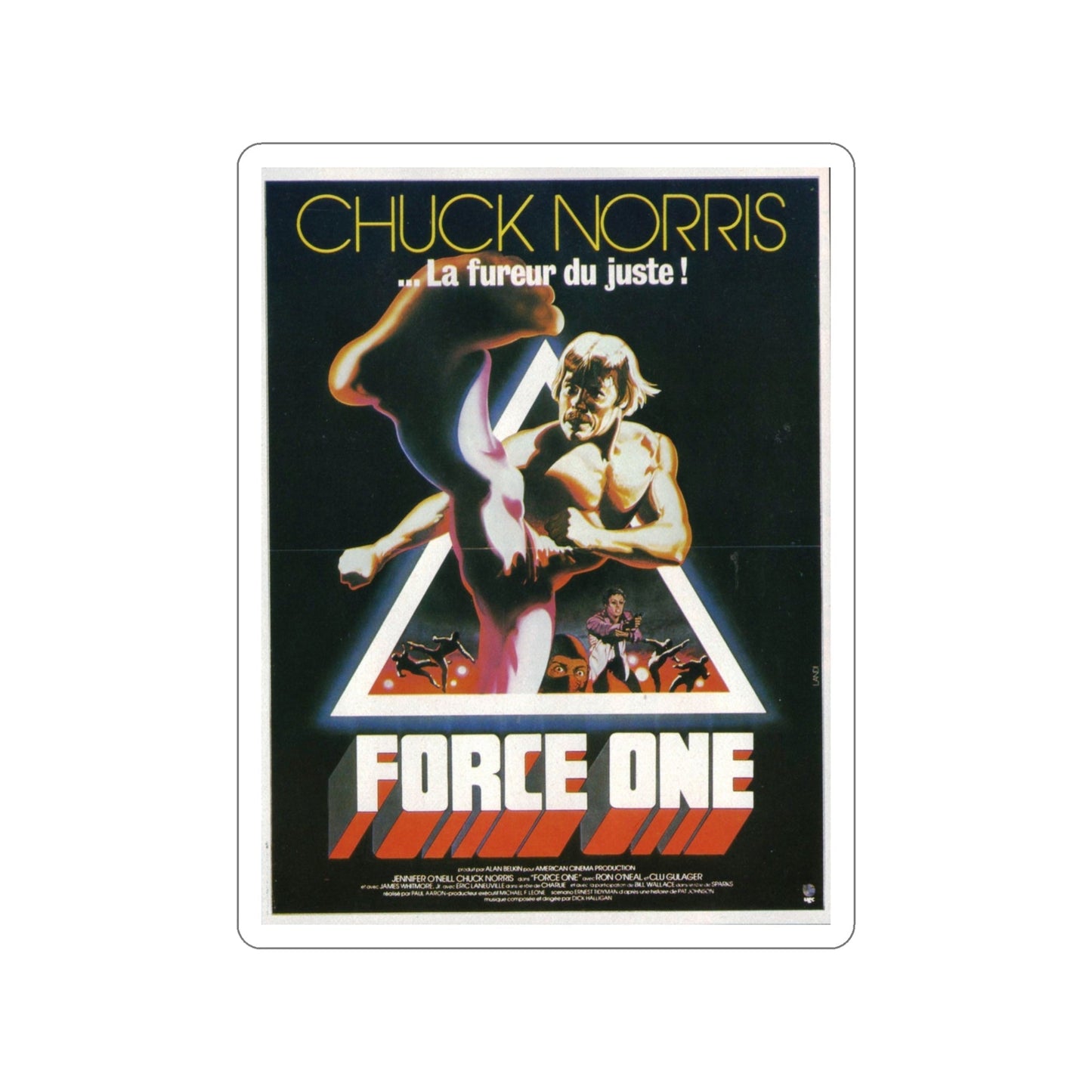 A FORCE OF ONE (FRENCH) 1979 Movie Poster STICKER Vinyl Die-Cut Decal-4 Inch-The Sticker Space