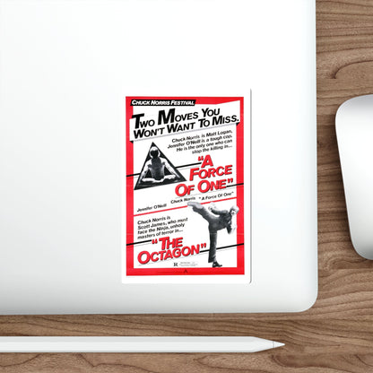 A FORCE OF ONE + THE OCTAGON 1979 Movie Poster STICKER Vinyl Die-Cut Decal-The Sticker Space