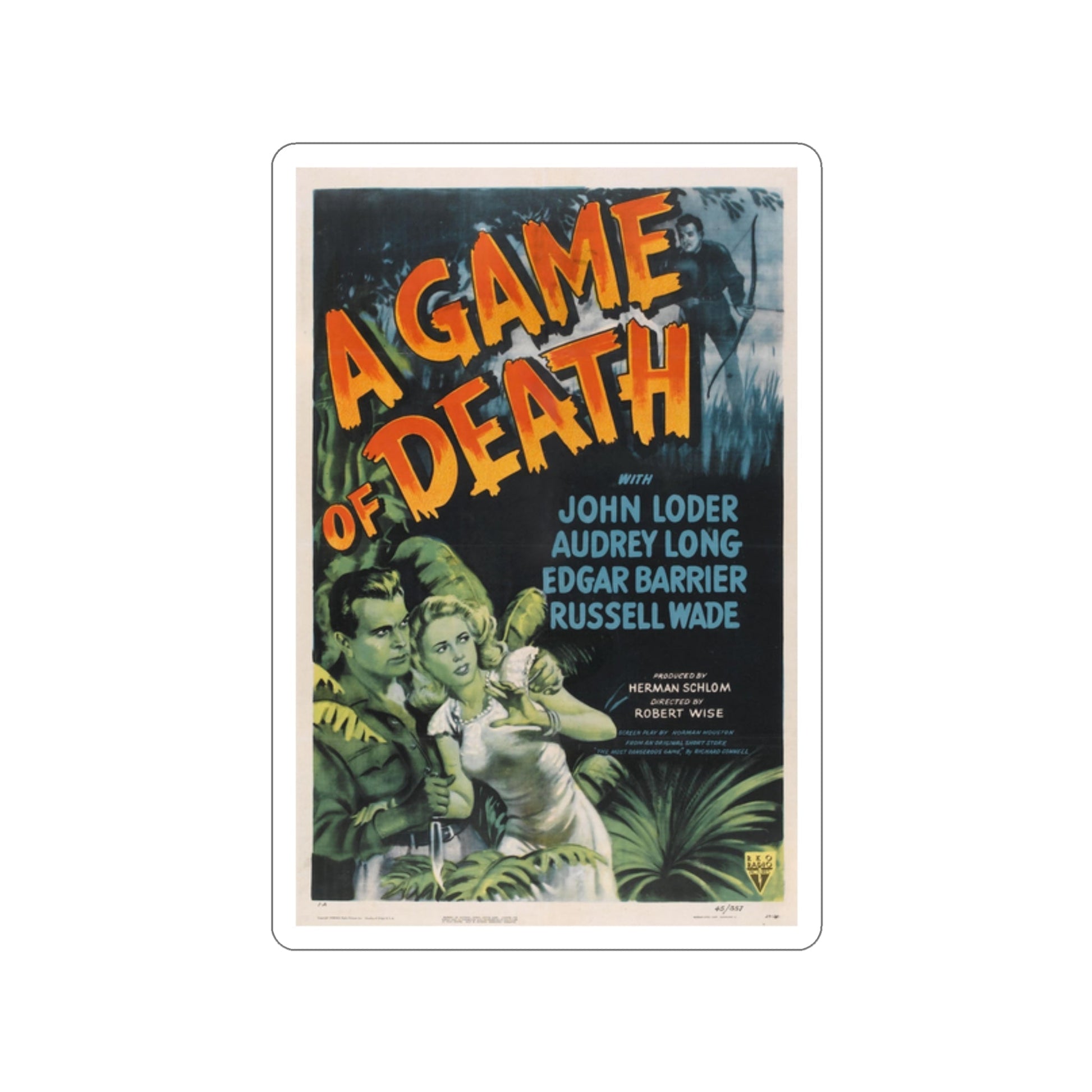 A GAME OF DEATH 1945 Movie Poster STICKER Vinyl Die-Cut Decal-2 Inch-The Sticker Space