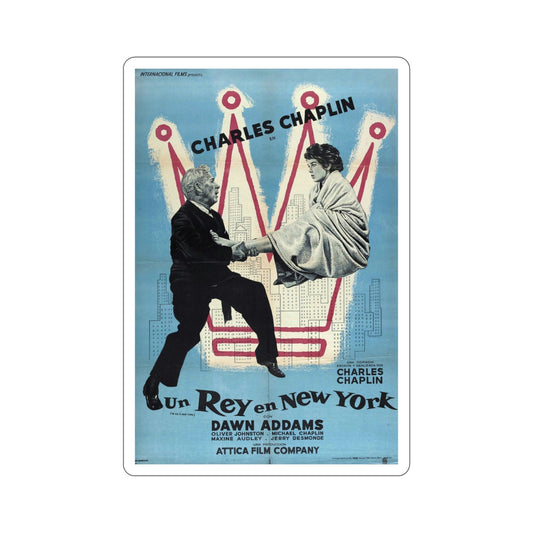 A King in New York 1957 Movie Poster STICKER Vinyl Die-Cut Decal-6 Inch-The Sticker Space