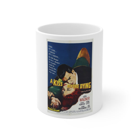 A Kiss Before Dying 1956 Movie Poster - White Coffee Cup 11oz-11oz-The Sticker Space