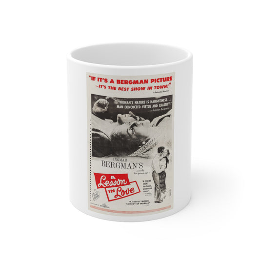 A Lesson in Love 1954 Movie Poster - White Coffee Cup 11oz-11oz-The Sticker Space