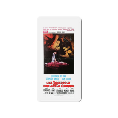 A LIZARD IN A WOMAN'S SKIN (ITALIAN) 1971 Movie Poster - Die-Cut Magnet-4" x 4"-The Sticker Space