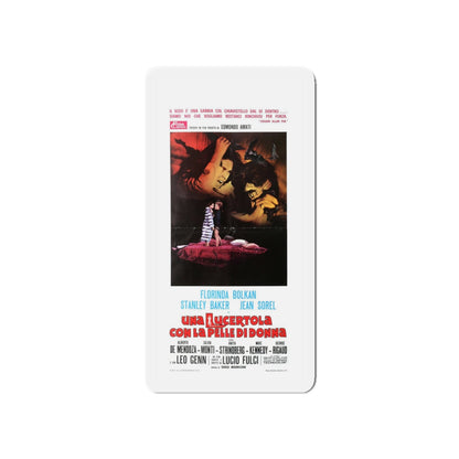 A LIZARD IN A WOMAN'S SKIN (ITALIAN) 1971 Movie Poster - Die-Cut Magnet-5" x 5"-The Sticker Space