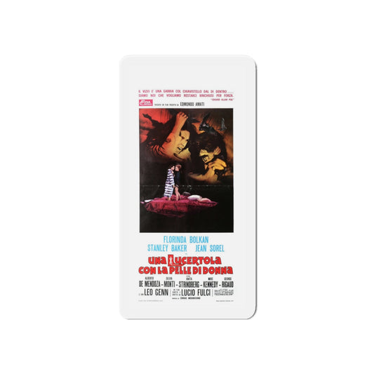 A LIZARD IN A WOMAN'S SKIN (ITALIAN) 1971 Movie Poster - Die-Cut Magnet-6 × 6"-The Sticker Space