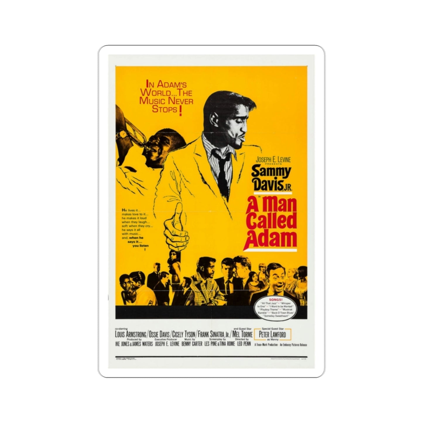 A Man Called Adam 1966 Movie Poster STICKER Vinyl Die-Cut Decal-2 Inch-The Sticker Space