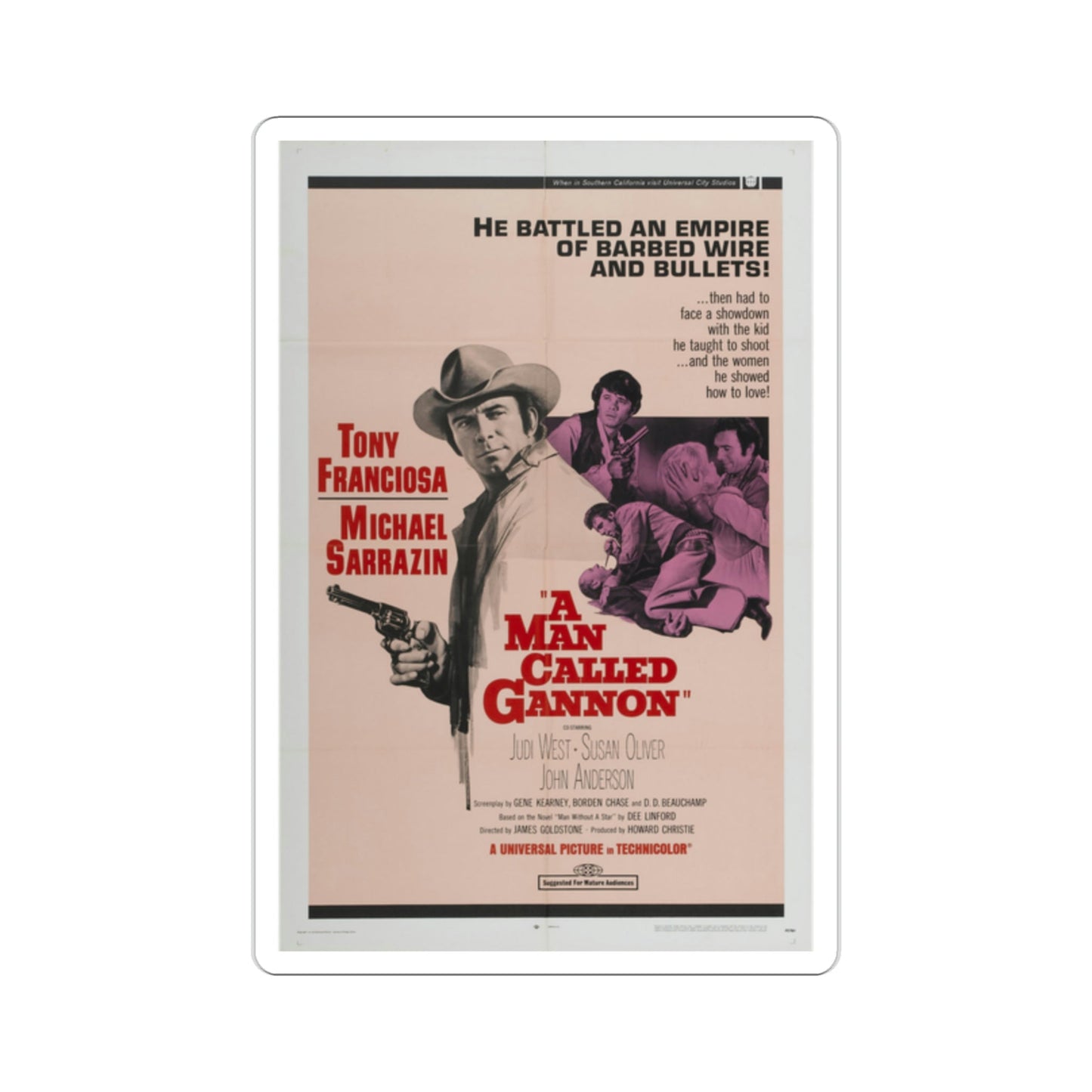 A Man Called Gannon 1968 Movie Poster STICKER Vinyl Die-Cut Decal-2 Inch-The Sticker Space
