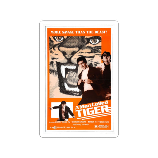 A MAN CALLED TIGER 1973 Movie Poster STICKER Vinyl Die-Cut Decal-2 Inch-The Sticker Space