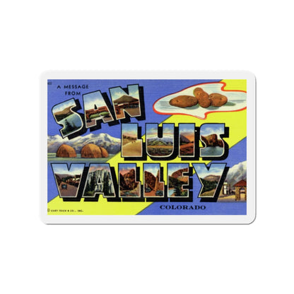 A Message From San Luis Valley Colorado (Greeting Postcards) Die-Cut Magnet-2" x 2"-The Sticker Space