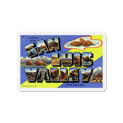 A Message From San Luis Valley Colorado (Greeting Postcards) Die-Cut Magnet-4" x 4"-The Sticker Space