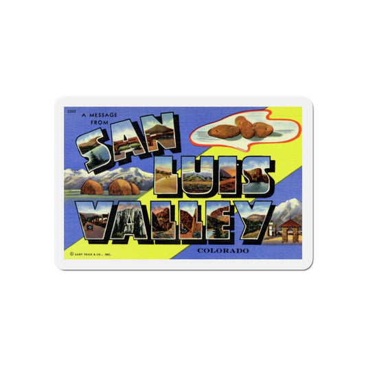 A Message From San Luis Valley Colorado (Greeting Postcards) Die-Cut Magnet-6 × 6"-The Sticker Space
