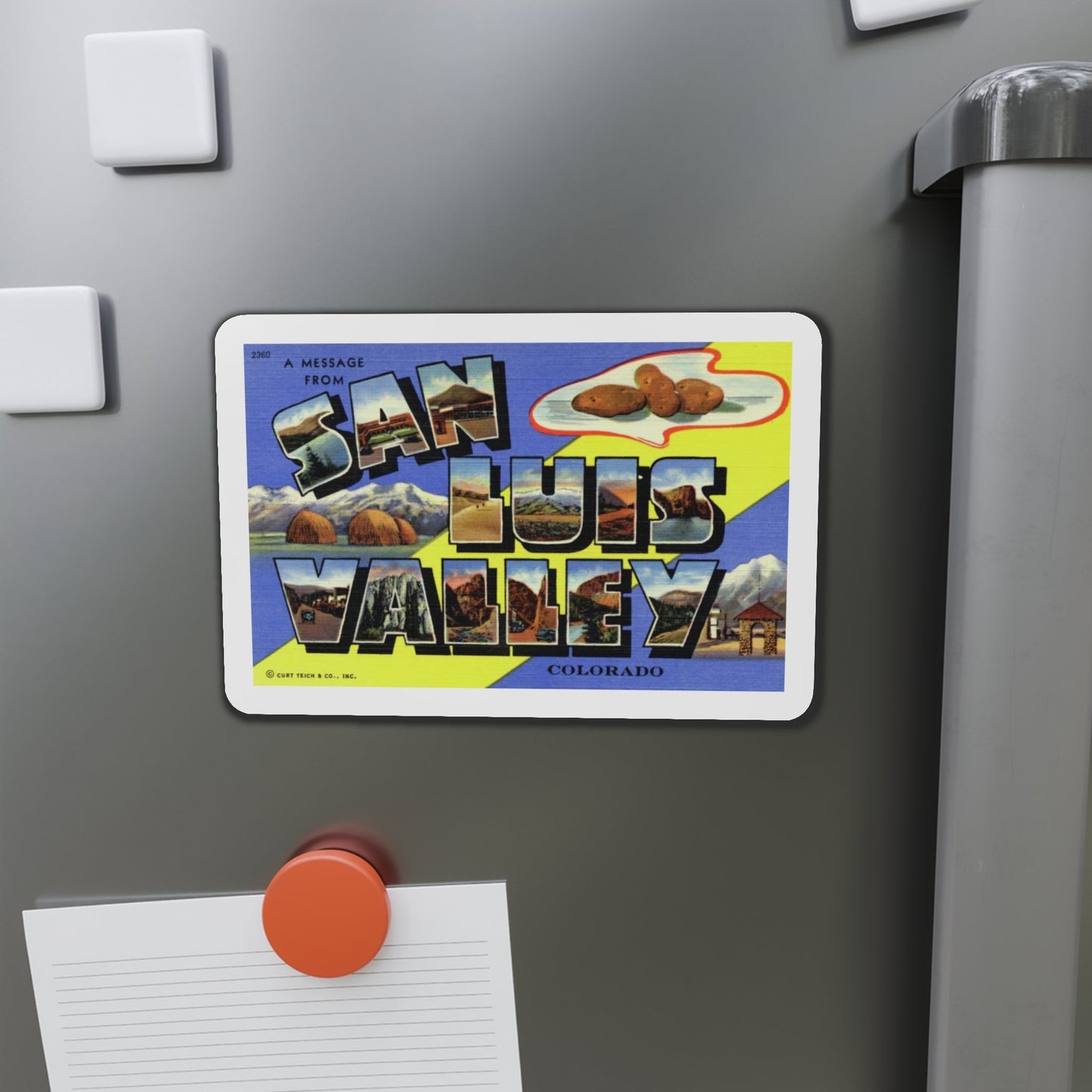 A Message From San Luis Valley Colorado (Greeting Postcards) Die-Cut Magnet-The Sticker Space