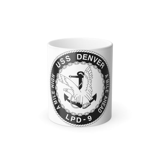 A Mile High USS Denver A Mile Ahead LPD 9 BW (U.S. Navy) Color Changing Mug 11oz-11oz-The Sticker Space