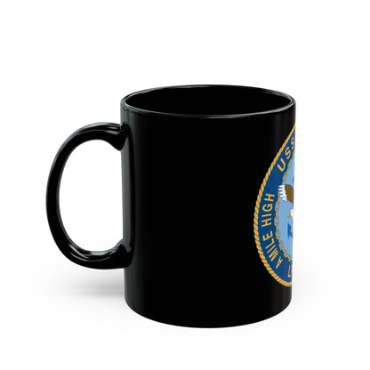 A Mile High USS Denver A Mile Ahead LPD 9 (U.S. Navy) Black Coffee Mug-The Sticker Space