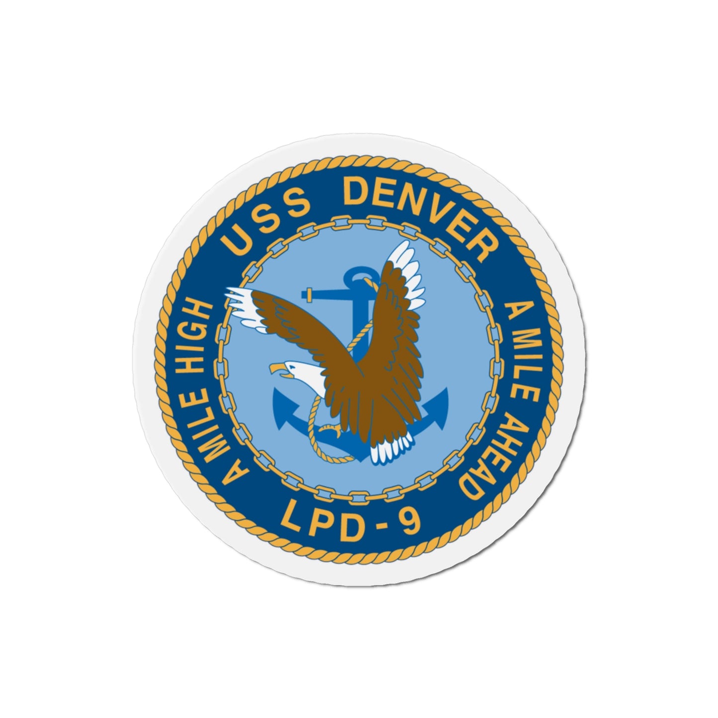 A Mile High USS Denver A Mile Ahead LPD 9 (U.S. Navy) Die-Cut Magnet-The Sticker Space