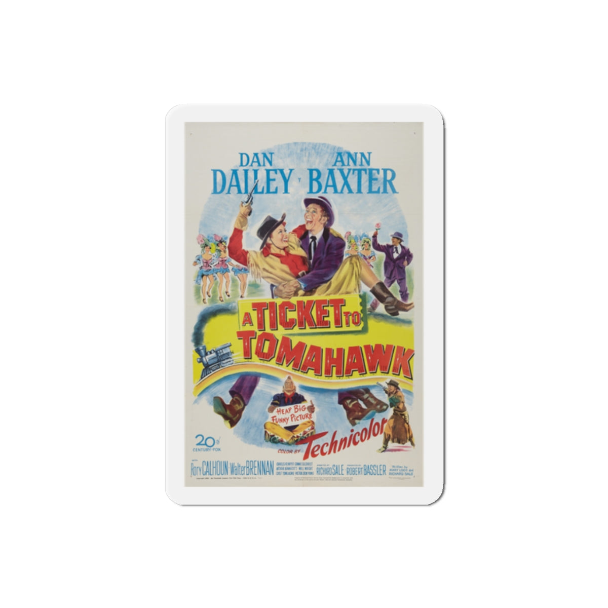 A Ticket to Tomahawk 1950 Movie Poster Die-Cut Magnet-2" x 2"-The Sticker Space